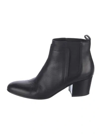 Pre-owned Vince Leather Chelsea Boots In Black