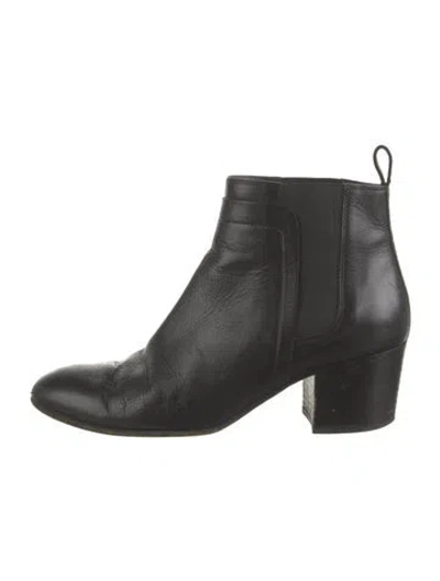 Pre-owned Vince Leather Chelsea Boots In Black