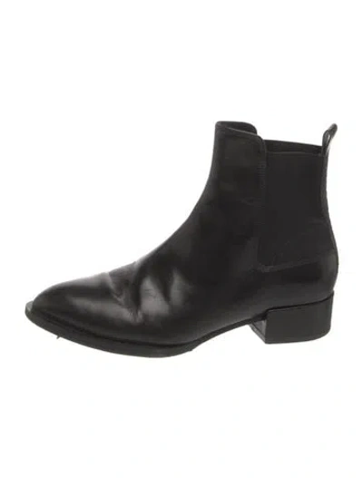 Pre-owned Vince Leather Chelsea Boots In Black