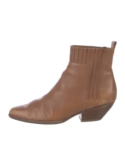 Pre-owned Vince Leather Chelsea Boots In Brown