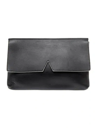 Pre-owned Vince Leather Clutch In Black