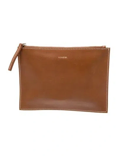 Pre-owned Vince Leather Clutch In Brown