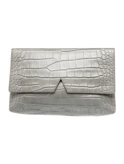 Pre-owned Vince Leather Clutch In Grey