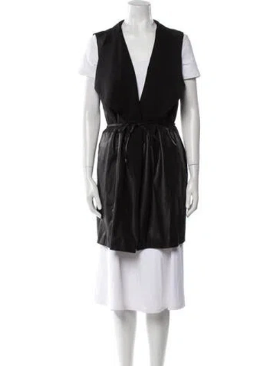 Pre-owned Vince Leather Coat In Black