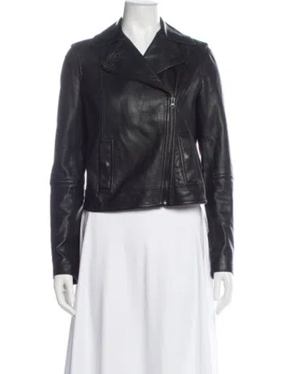 Pre-owned Vince Leather Coat In Blue