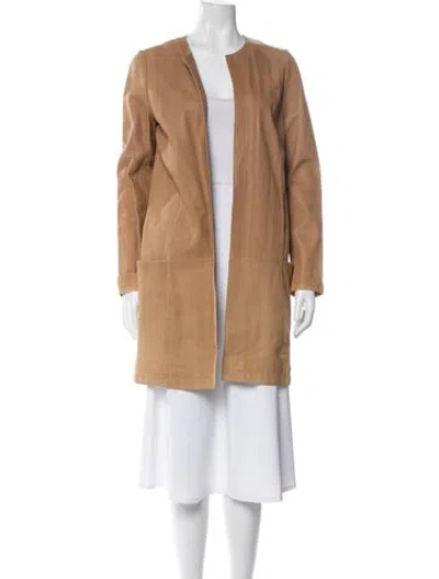 Pre-owned Vince Leather Coat In Brown