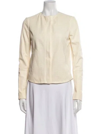Pre-owned Vince Leather Coat In Neutral