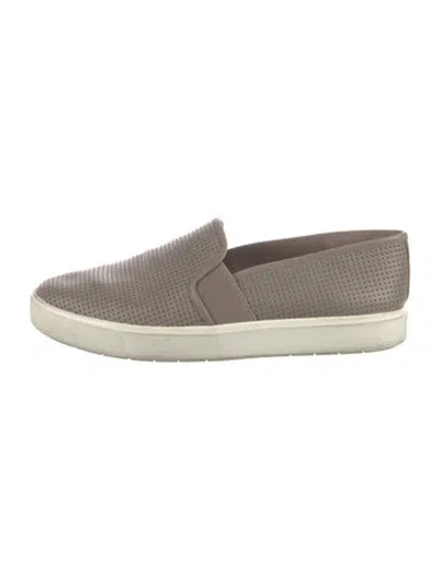 Pre-owned Vince Leather Colorblock Pattern Espadrilles In Gray