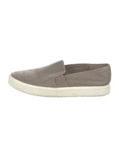 Pre-owned Vince Leather Colorblock Pattern Espadrilles In Gray