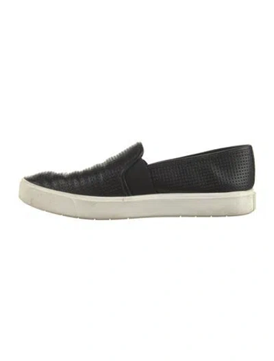 Pre-owned Vince Leather Colorblock Pattern Loafers In Black
