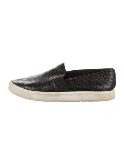 Pre-owned Vince Leather Colorblock Pattern Loafers In Black