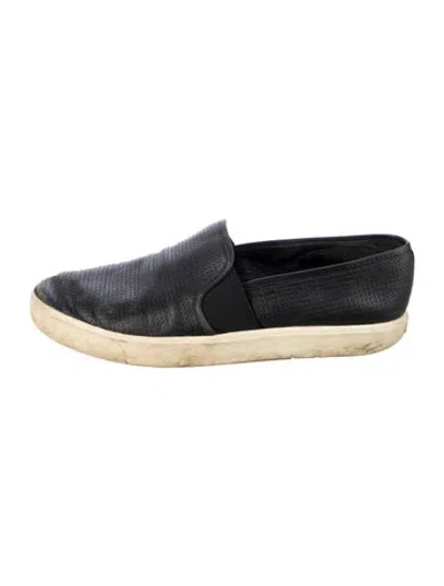 Pre-owned Vince Leather Colorblock Pattern Sneakers In Black