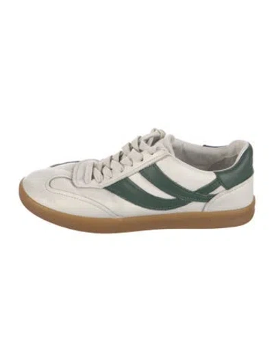 Pre-owned Vince Leather Colorblock Pattern Sneakers In Neutrals