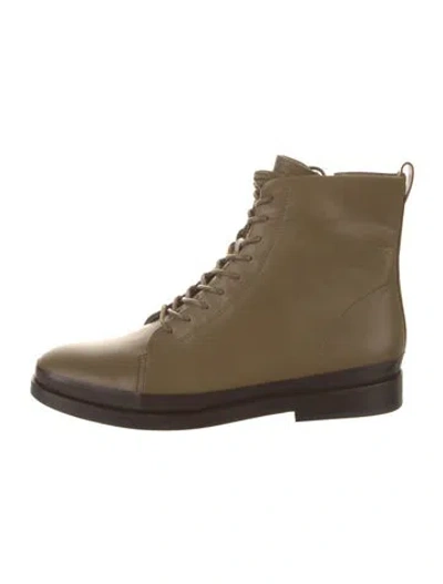 Pre-owned Vince Leather Combat Boots W/ Tags In Brown