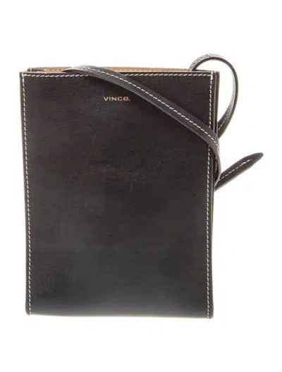 Pre-owned Vince Leather Crossbody Bag In Black