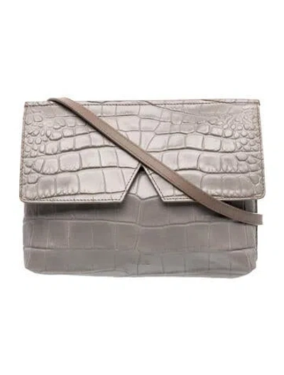 Pre-owned Vince Leather Crossbody Bag In Gray