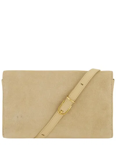 Vince Leather Crossbody In Neutral