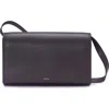 Vince Leather Crossbody Wallet In Black