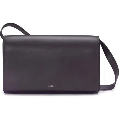Vince Leather Crossbody Wallet In Black