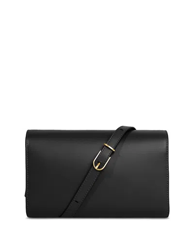 Vince Leather Crossbody Wallet In Black