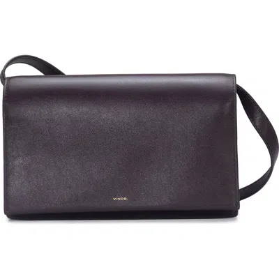 Vince Leather Crossbody Wallet In Purple