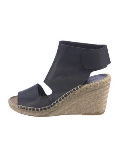 Pre-owned Vince Leather Cutout Accent Espadrilles