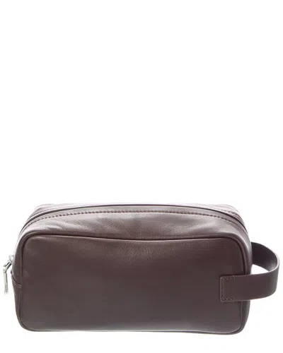Vince Leather Dopp Kit In Brown