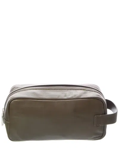 Vince Leather Dopp Kit In Green