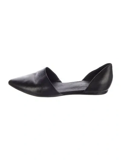 Pre-owned Vince Leather D'orsay Flats In Black