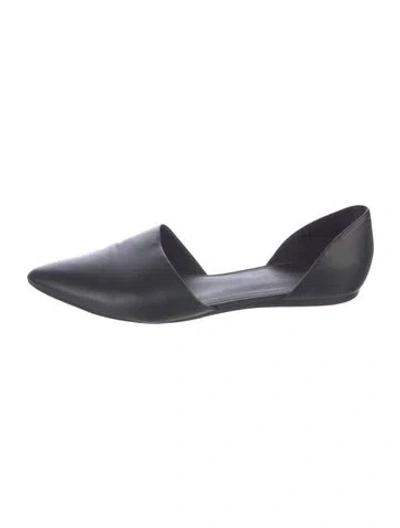 Pre-owned Vince Leather D'orsay Flats In Black