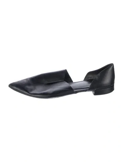 Pre-owned Vince Leather D'orsay Flats In Black