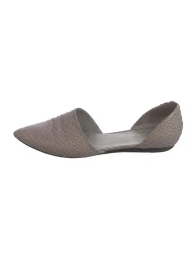 Pre-owned Vince Leather D'orsay Flats In Gray