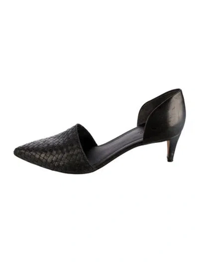 Pre-owned Vince Leather D'orsay Pumps In Black