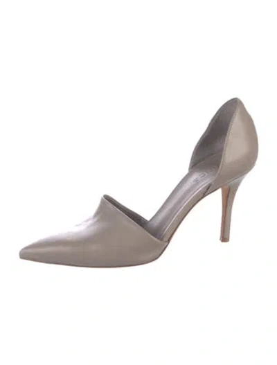 Pre-owned Vince Leather D'orsay Pumps In Grey
