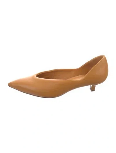 Pre-owned Vince Leather D'orsay Pumps In Neutral