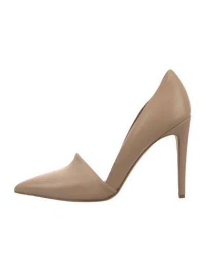 Pre-owned Vince Leather D'orsay Pumps In Neutral