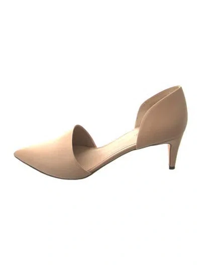 Pre-owned Vince Leather D'orsay Pumps In Neutral