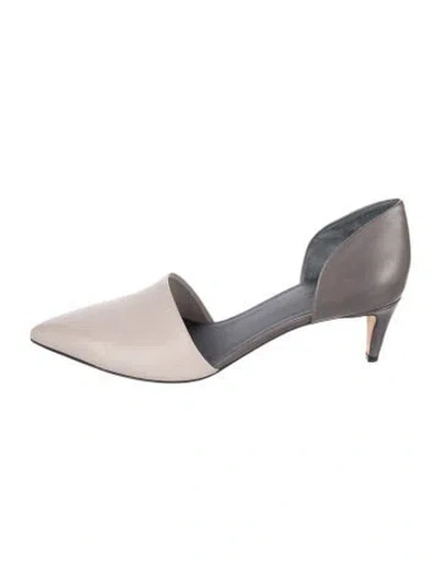 Pre-owned Vince Leather D'orsay Pumps In Neutrals
