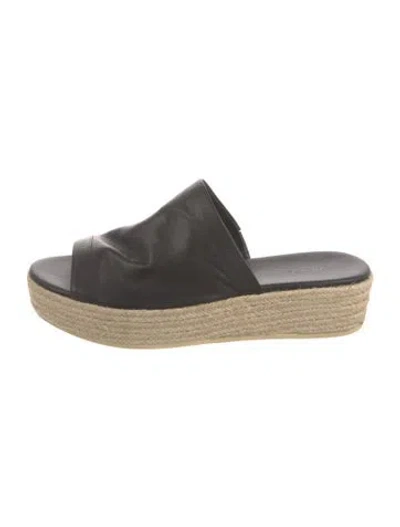 Pre-owned Vince Leather Espadrilles In Black