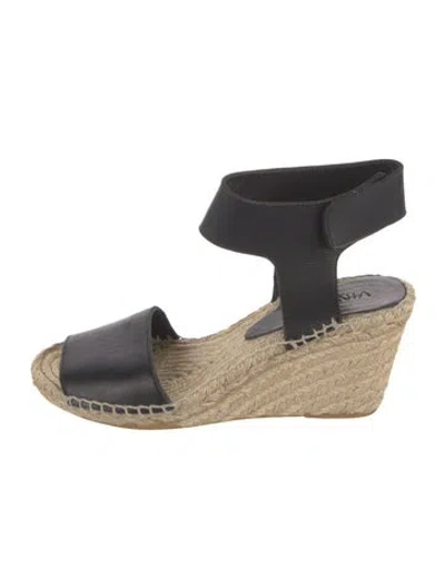 Pre-owned Vince Leather Espadrilles In Black
