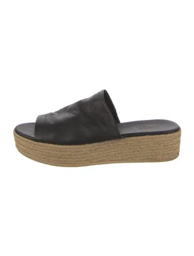 Pre-owned Vince Leather Espadrilles In Black