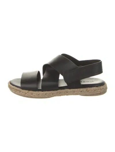 Pre-owned Vince Leather Espadrilles In Black