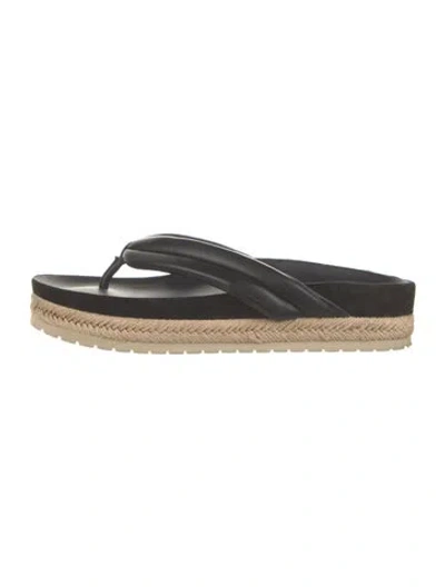 Pre-owned Vince Leather Espadrilles In Black