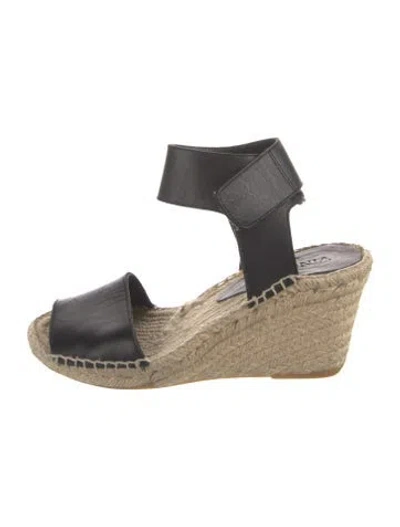 Pre-owned Vince Leather Espadrilles In Black