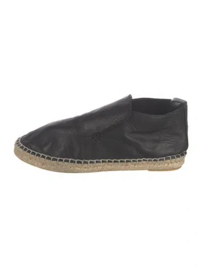 Pre-owned Vince Leather Espadrilles In Black
