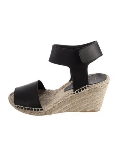 Pre-owned Vince Leather Espadrilles In Black