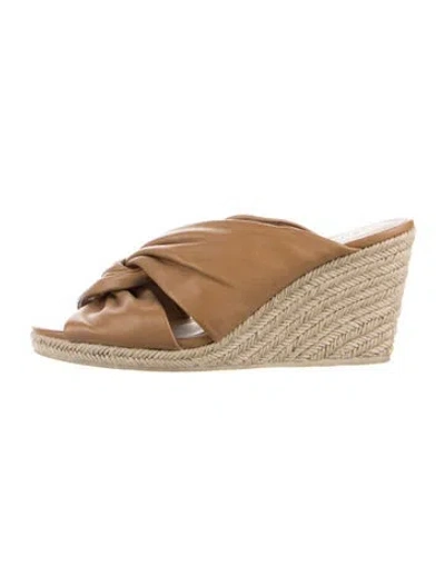 Pre-owned Vince Leather Espadrilles In Brown