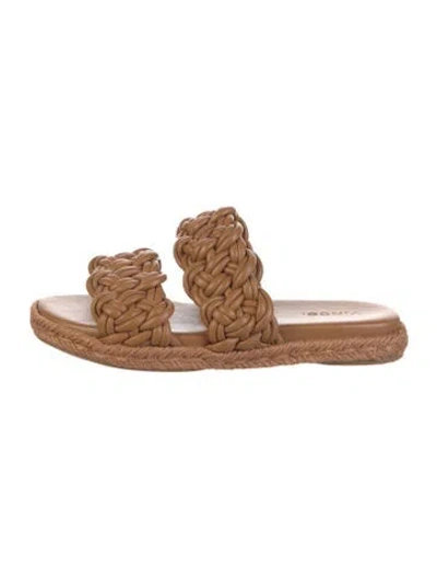 Pre-owned Vince Leather Espadrilles In Brown