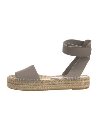 Pre-owned Vince Leather Espadrilles In Gray