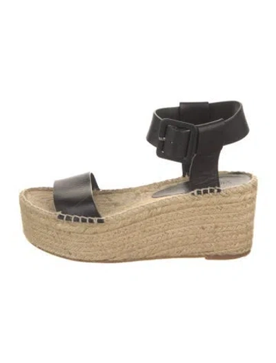 Pre-owned Vince Leather Espadrilles In Green